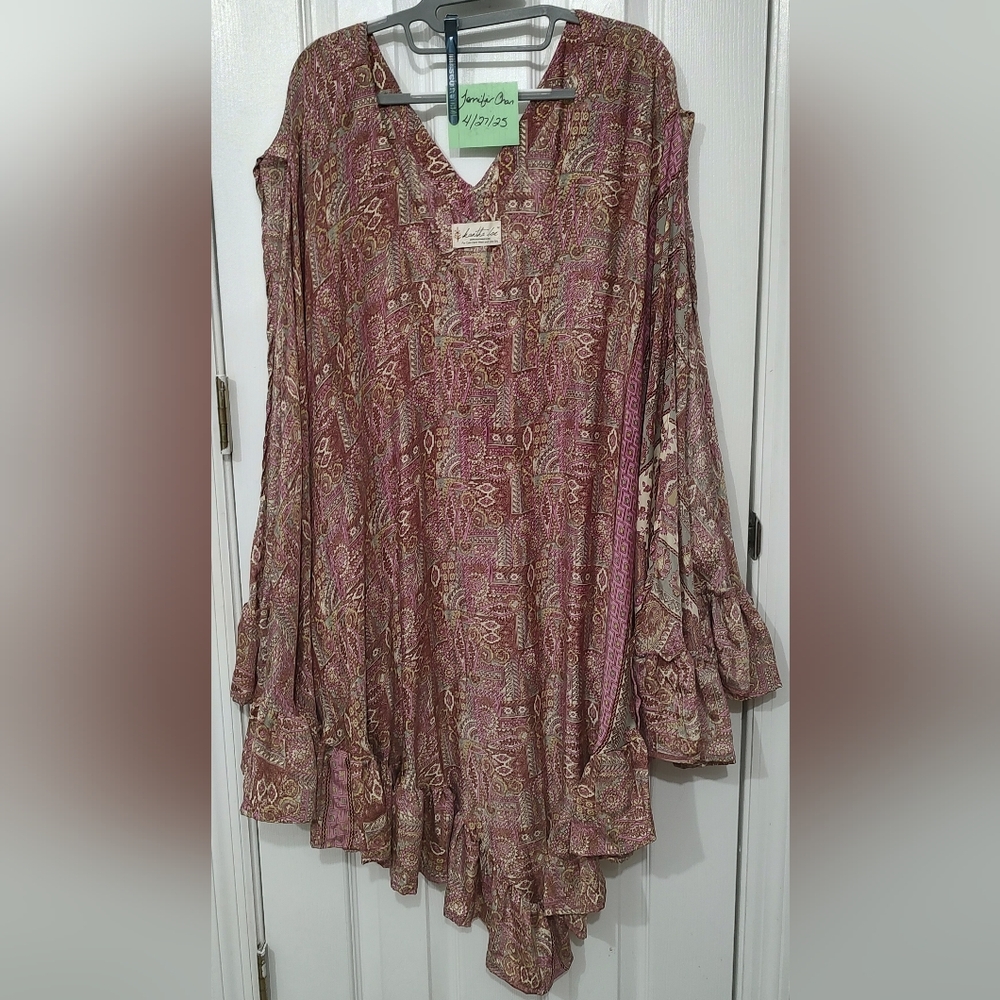 Kantha Bae 100% Silk Bohemian Paisley Wrap Pink Lovers!